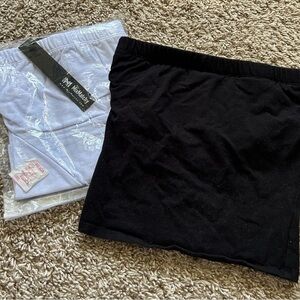 Black and White Tube Top with Elastic band